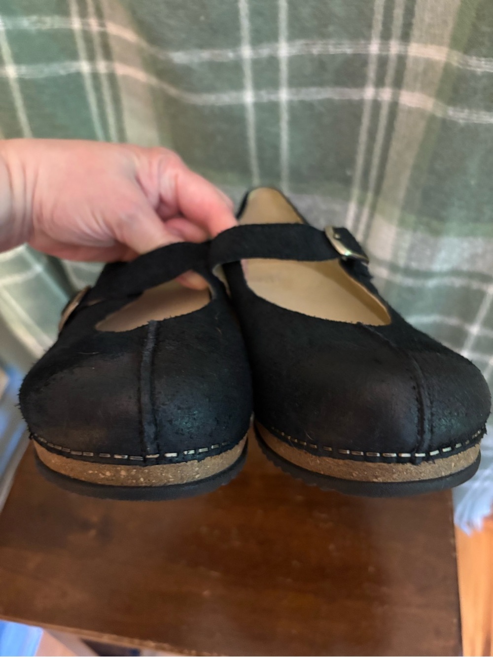 Dansko Mika Black nubuck Mary Jane Wedge Flats with Buckle - Picture 9 of 9